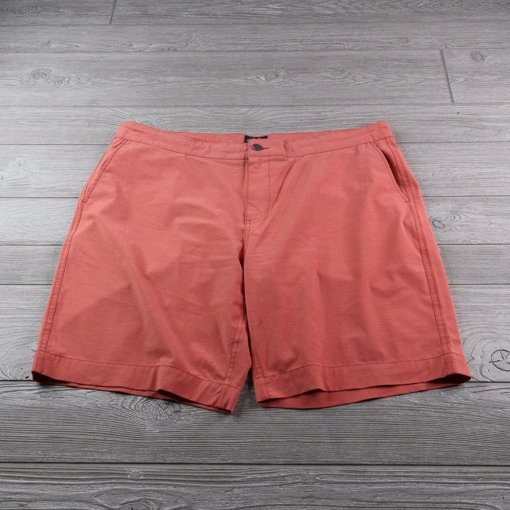Faherty Shorts Mens 40 Salmon All Day Hybrid Performance Stretch Drawstring